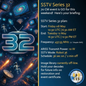 SSTV ISS series 32 – 8 do 12 maj 2026 ARISS SSTV Expedition 74 Series 32